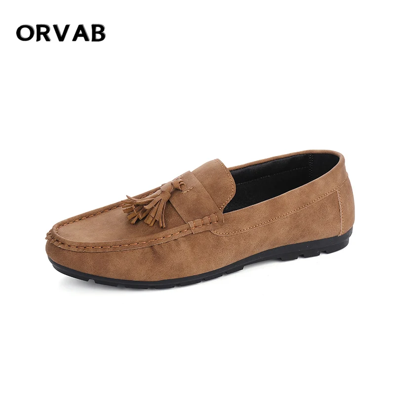 

Leather Men Casual Shoes Luxury Brand 2021 Fashion Mens Loafers Moccasins Breathable Slip on Black Driving Shoes Male Footwear