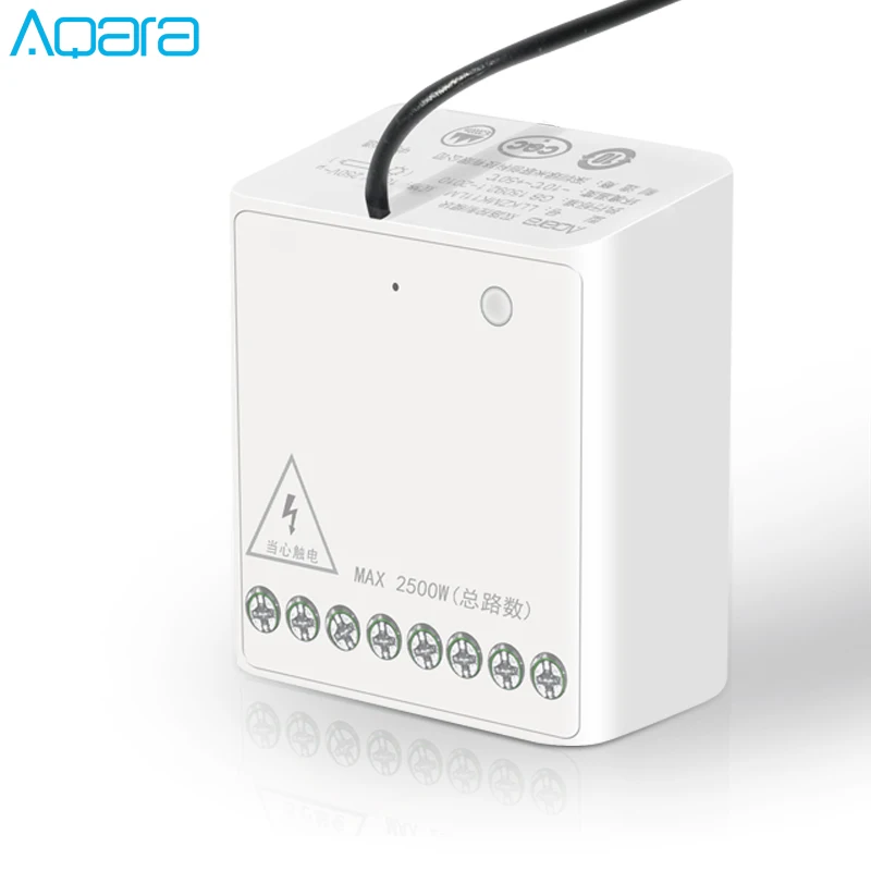 aqara relay Xiao mi jia Aqara, беспроводной релейный модуль, двустороннее управление, Двойные каналы, переключатель управления, умный светильник для mi Home - Цвет: aqara relay