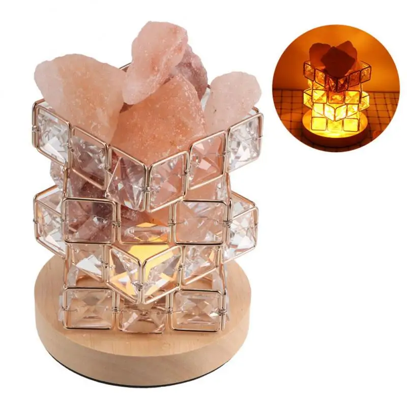 

Crystal Salt Lamp Iron Crystal Geometric Gift Night Light Party Ornaments Personalized Night Light Bedside Lamp Home Decoration