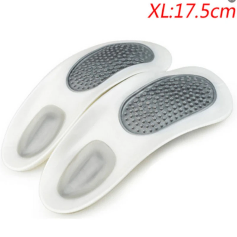 Ортопедический массажный дышащий выпрямитель Стельки силиконовые толстые XO тип ноги выпрямление пятки анти-боль 3/4 подушка