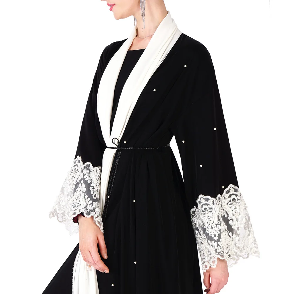 

Black Eid Abaya Kimono Cardigan Hijab Muslim Dress Turkish Islamic Clothing Abayas For Women Caftan Kaftan Dubai Robe Musulmane
