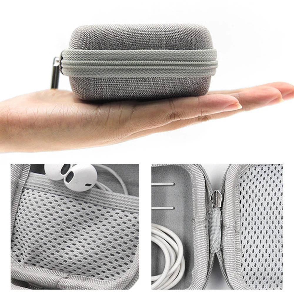 Портативный мини-кошелек кошельки для монет на молнии наушников провод чехол Usb