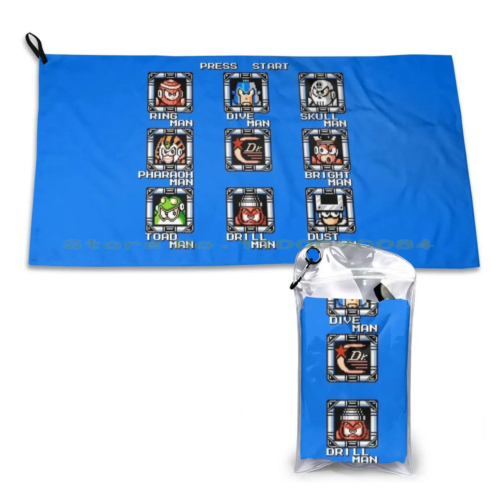Gym Sports Bath Portable Megaman 4 Stage Select Rockman 4 Mega Man Pixelart Video Games