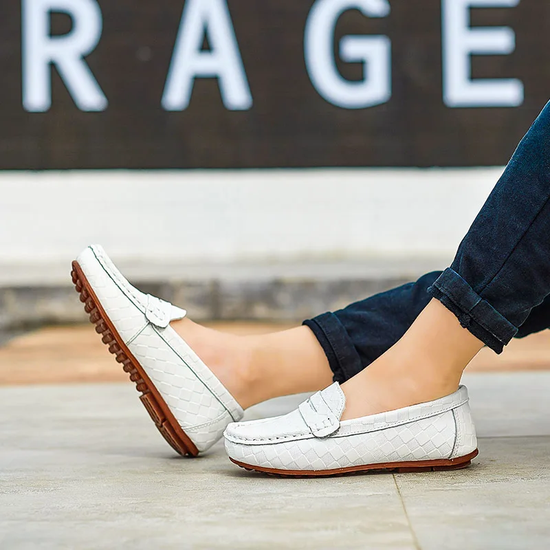 2020 весенняя обувь из натуральной кожи Обувь для мальчиков Мокасины Женская на