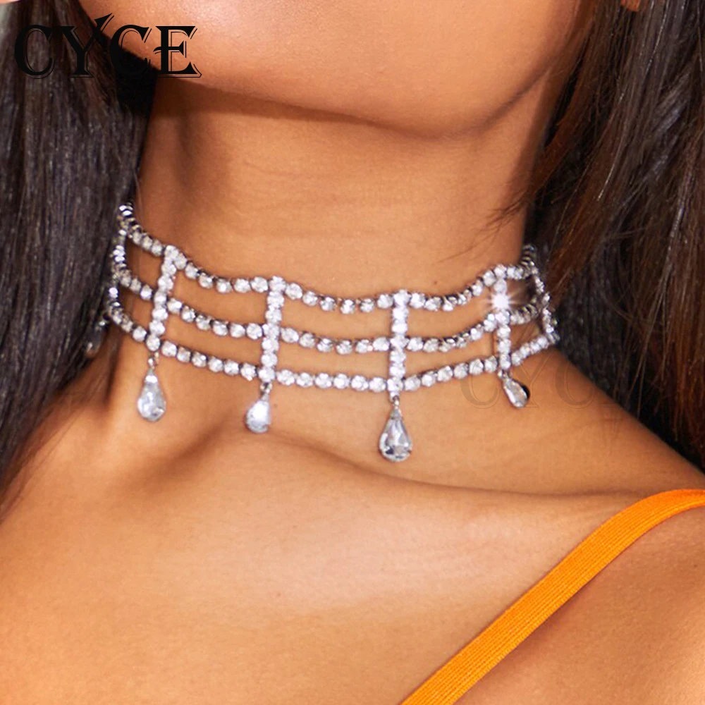 

CYCE Sexy Multi-layer Water Drop Rhinestone Chokers Necklaces For Women Jewelry Fashion Full Diamond Clavicle Chain Accessories