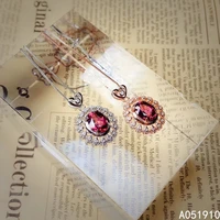 kjjeaxcmy fine jewelry 925 sterling silver inlaid natural garnet gemstone female luxury popular necklace pendant support test
