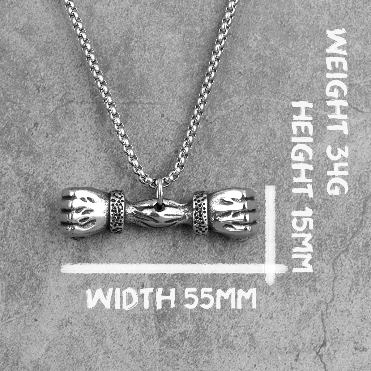 Fist Fitness Bodybuilding Long Men Necklaces Pendants Chain for Boyfriend Male Stainless Steel Jewelry Creativity Gift Wholesale | Украшения