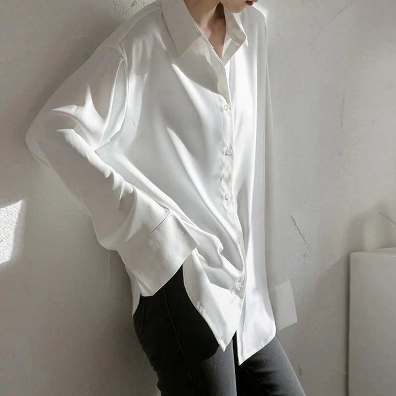 Рубашка женская с длинным рукавом модная офисная блузка розового цвета в