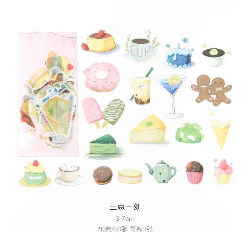 60 pcs/pack Dream Whale Decorative Sticker Set Diary Album Label Sticker DIY Scrapbooking Stationery Stickers Escolar - Цвет: 02