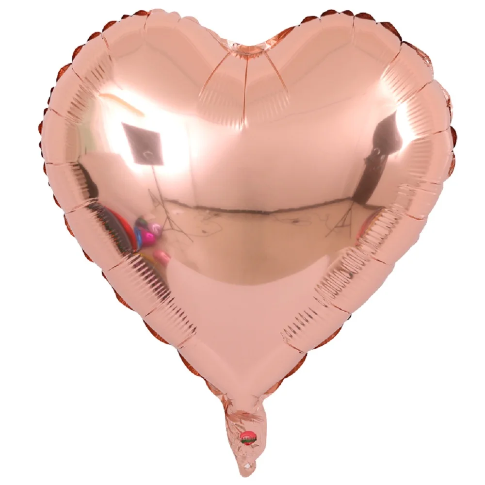 5pcs heart 5 шт./лот, 18 дюймов, розовое золото, 4D и сердце, воздушные шары с золотым конфетти, для свадьбы, дня рождения, вечеринки, Декор, гелиевые поставки - Цвет: 5pcs heart