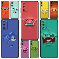 cartoon funny face case for samsung galaxy s21 ultra s20 fe s10 lite s9 plus s8 s10e s7 a51 a12 soft shell mobile phone cover