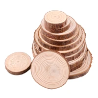 3 14cm pine wood slices natural round wood chips cup pad for discs diy crafts wedding party painting handmade home decoration