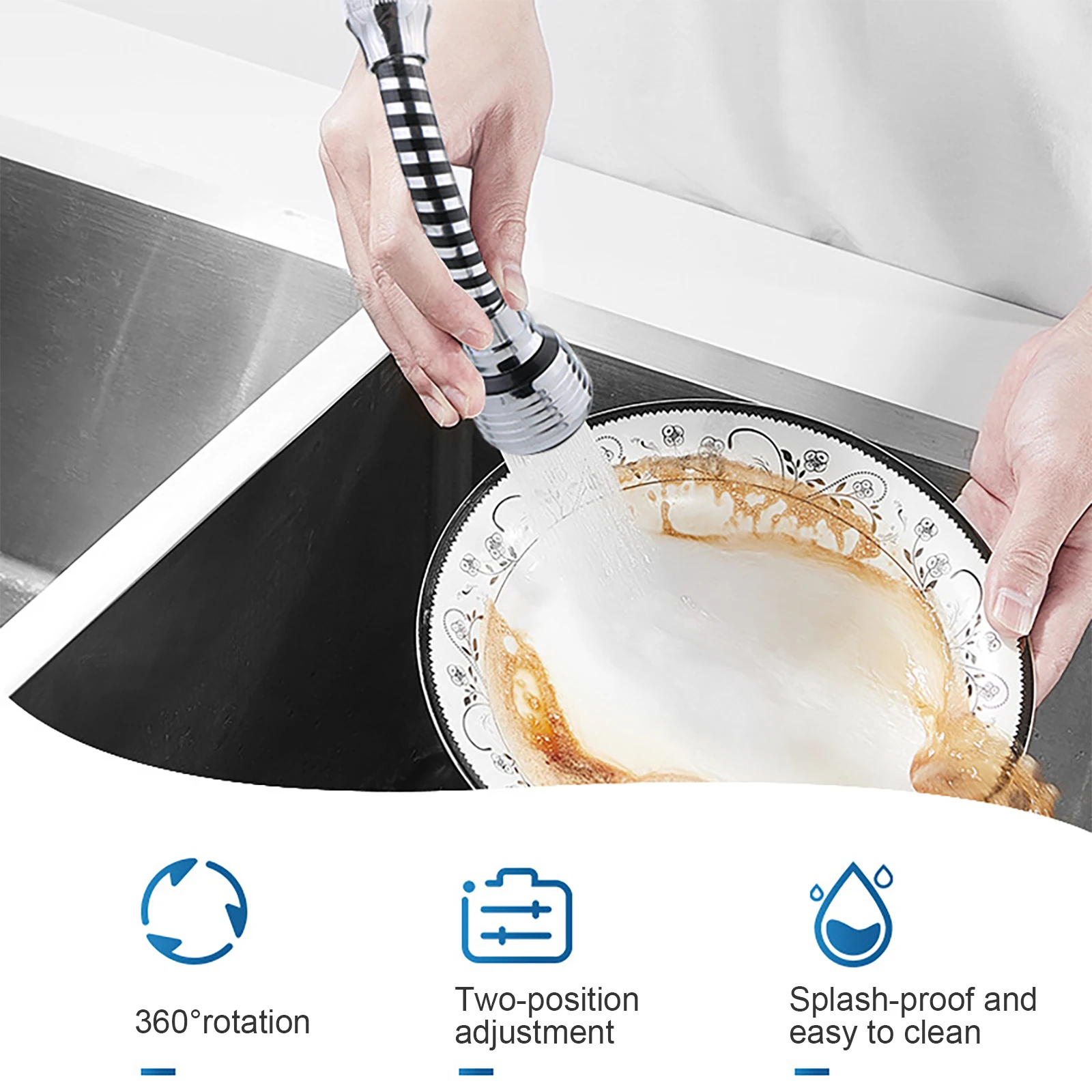 

2022 360 Degree Polished Faucet Booster Swivel Faucet Adjustable Aerator Sprayer Filter Diffuser Water Kitchen Saving Attachment