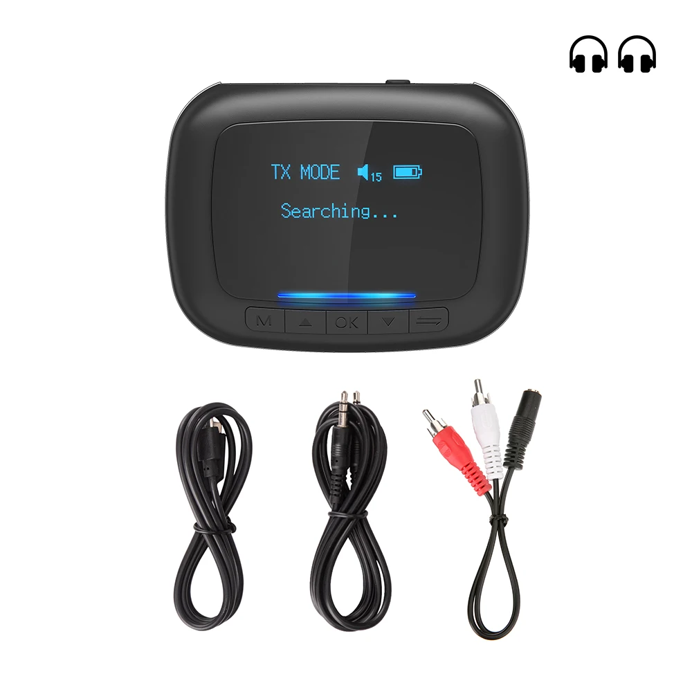 

BlitzWolf BW-BR6 2 In 1 OLED Display bluetooth V5.0 Audio Transmitter Receiver 3.5mm Aux 2RCA Wireless Audio Adapter Sound