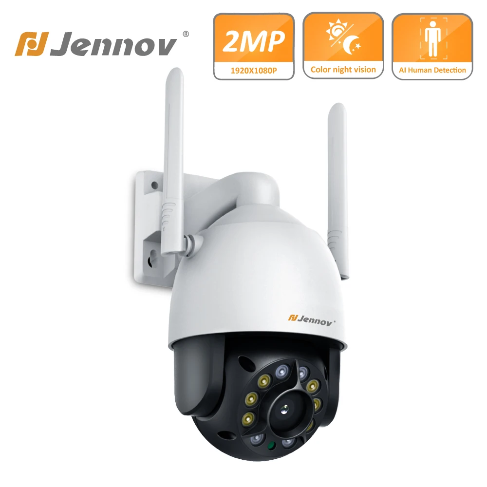 1080P Wifi PTZ Color Night Vision Outdoor Home Two Way Audio Auto Tracking Video Surveillance IP Camera Wireless 360 Street CCTV