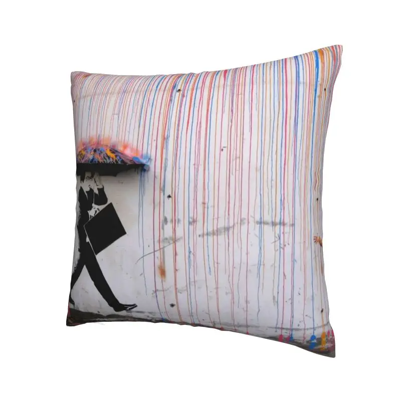 Бэнкси зонтик с нарисованной радугой Happy подушка для девочки Обложка уличного