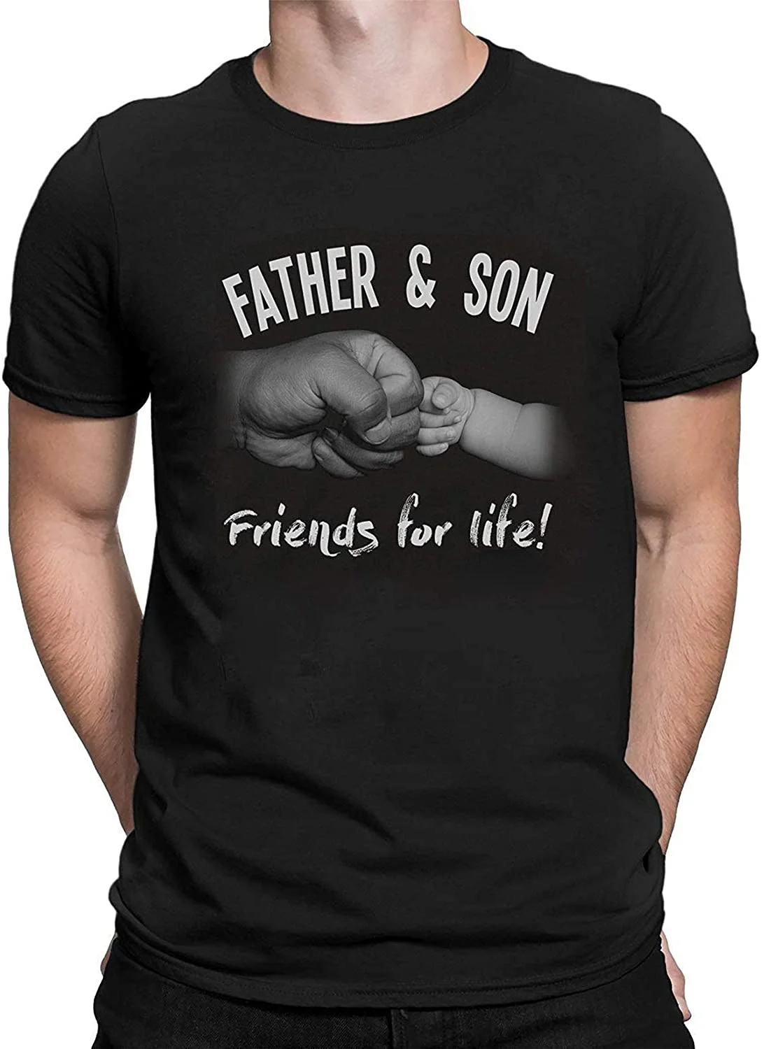 

Father and Son, Friends for Life Gift for Fathers Mens 100% Cotton T-Shirt Short Casual O-Neck Shirts