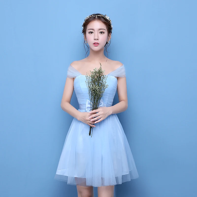 Синие короткие платья для невесты элегантное платье гостей на свадьбу с