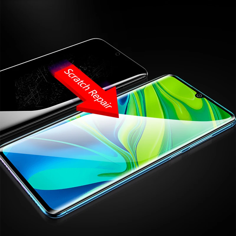 100D Curved Soft Film For Xiaomi Mi Note 10 CC9 Pro Global Screen Protector for 6.47 &quot Full Cover Hydrogel | Мобильные телефоны
