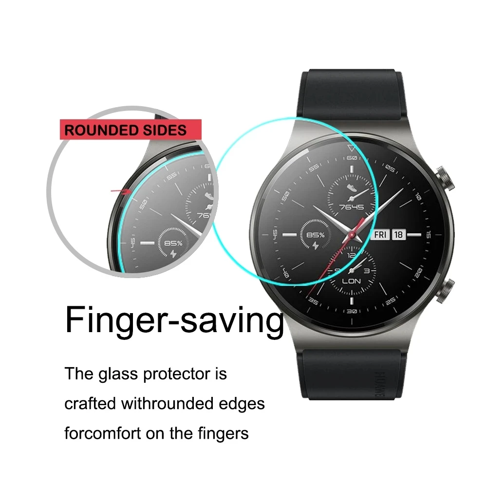 

3Pack Tempered Glass Screen Protectors for Huawei Watch GT 2 Pro Explosion Proof Anti Scratch Smartwatch Protective Glass