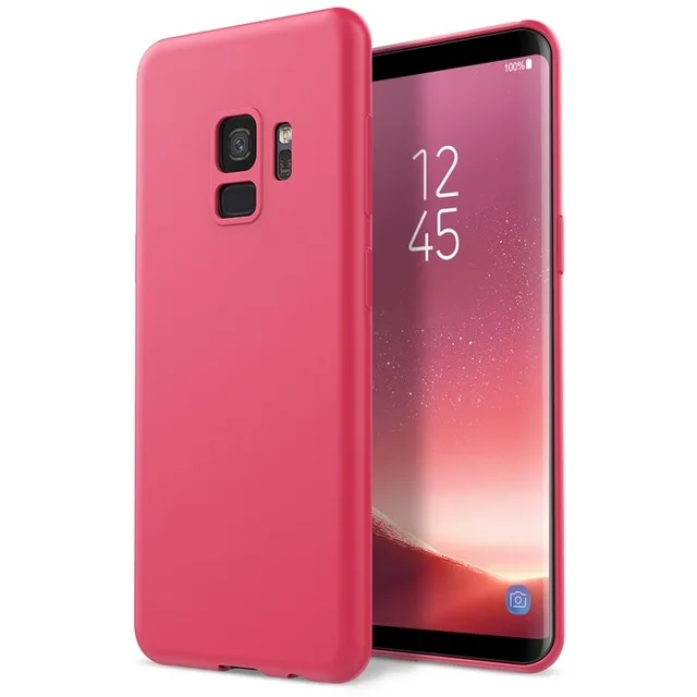 Мягкий силиконовый чехол для samsung Galaxy A8 S9 плюс S8 S7 край S6 A3 A5 A7 J3 J5 J7 Примечание 3 4 5 8 ТПУ, конфетный чехол для телефона - Цвет: Red