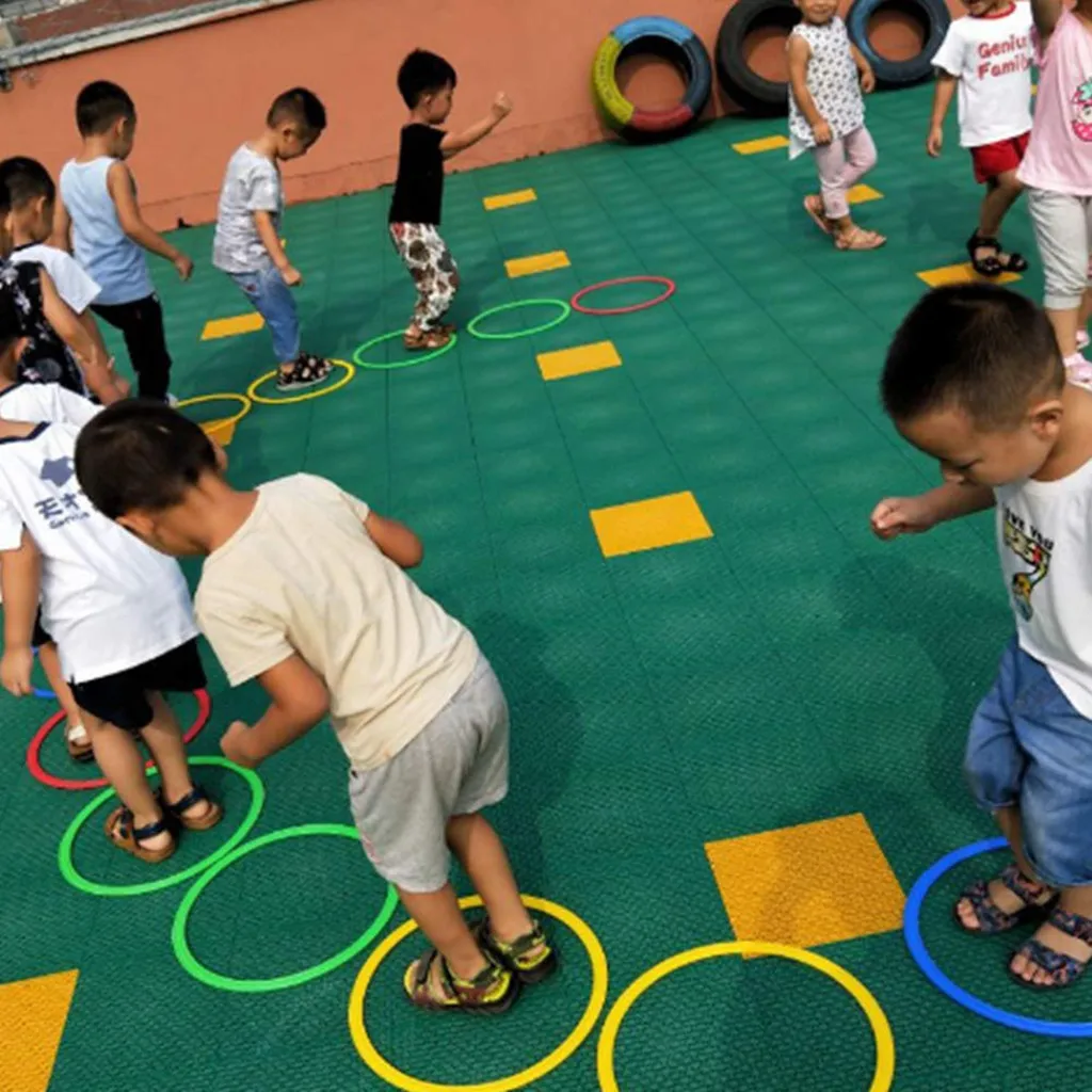 

Kids Teaching Aid Sports Toy Hopscotch Jump to The Grid Children Toys 28cm Montessori juguetes para nios