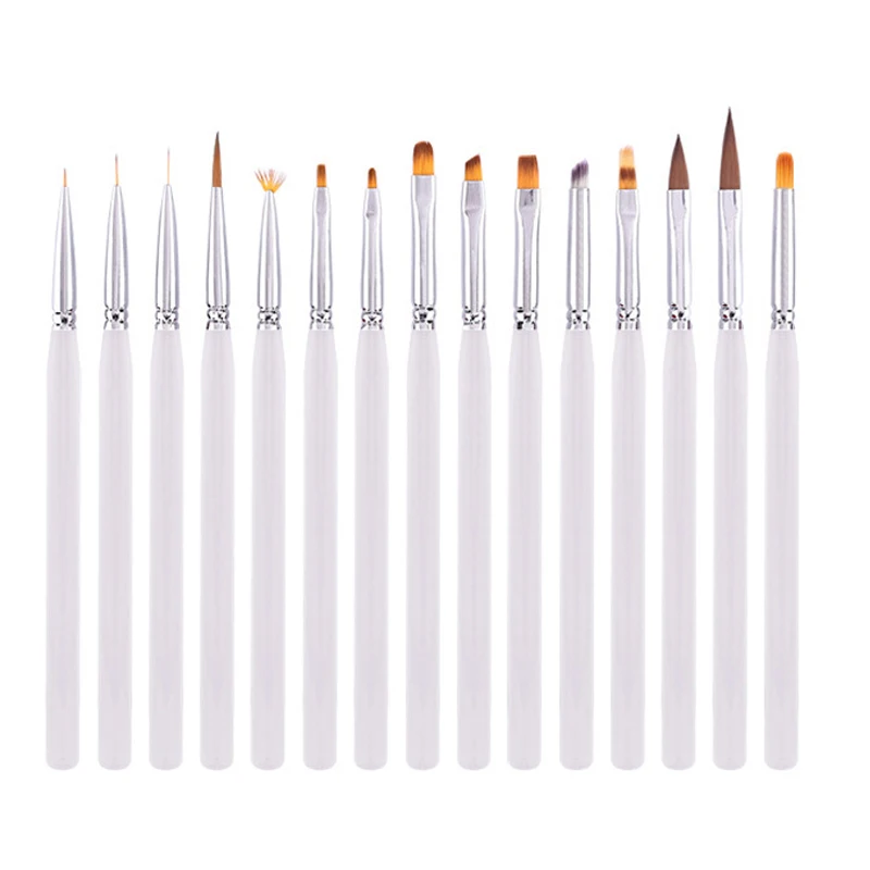 

5PCS Nail Art Brush Painting Drawing Pen Set Transparent Acrylic UV Gel Nail Polish Brush Manicure Tool Nail Art Liner Brush Pen