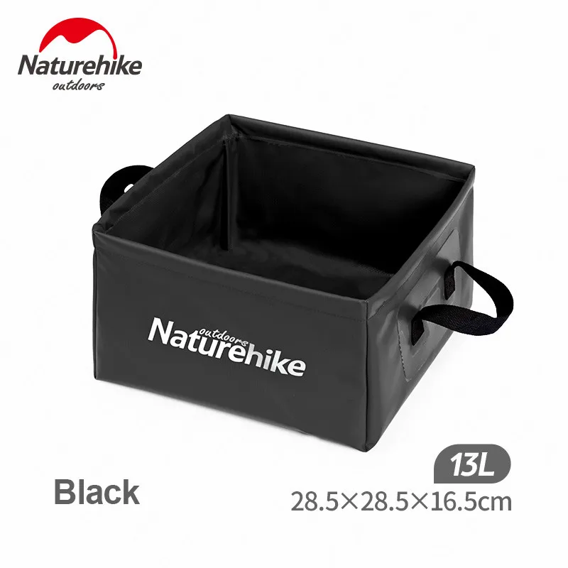 Balck Naturehike 13L Складная квадратная емкость для воды большая емкость портативное ведро для хранения для дома и путешествий Многофункциональный резервуар для воды - Цвет: Balck
