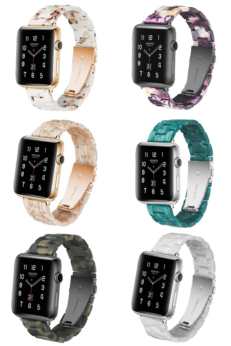 18 цветов, ремешок из итальянской смолы для APPLE Watch 5 4 3 44 мм/42 мм Iwatch 40 мм 38 мм, браслет на запястье, керамический ремешок для Apple Watch, ремешок для часов