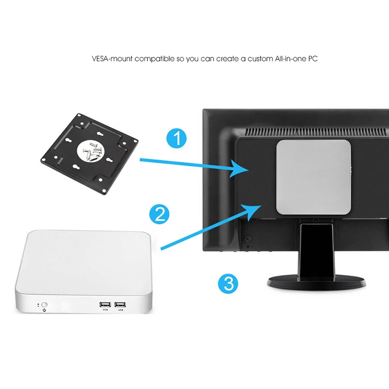 HLY i3 мини ПК Core 7100U DDR4 16 Гб ram 4 K HD graphics 620 Windows 10 Wifi Hdmi VGA HTPC микро игровой