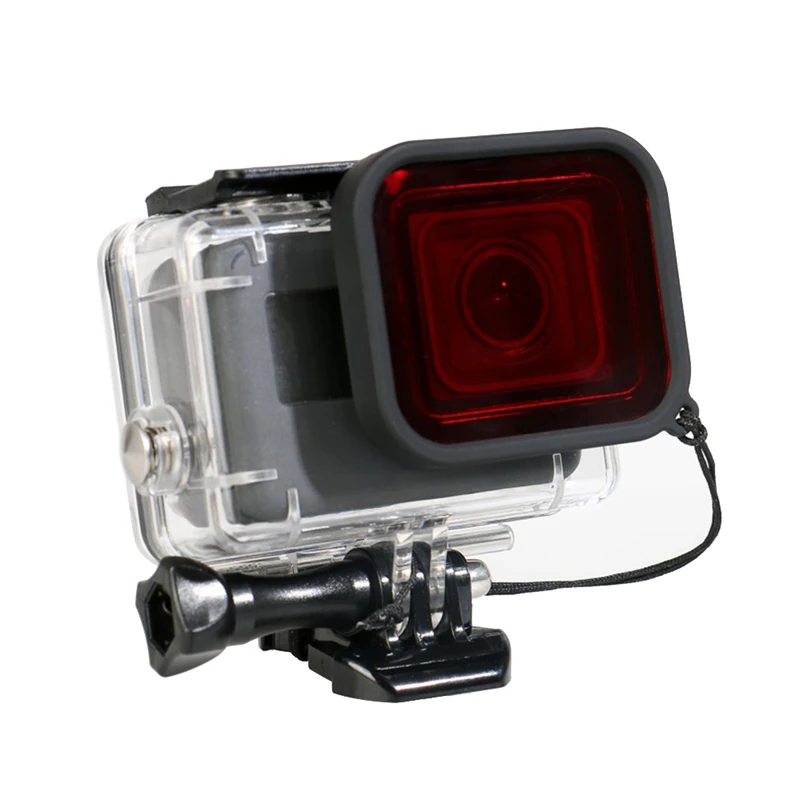 Красный фильтр для подводного чехла GoPro Hero Black 5 6 7, защитный объектив для съемки под водой, аксессуары для экшн-камеры.