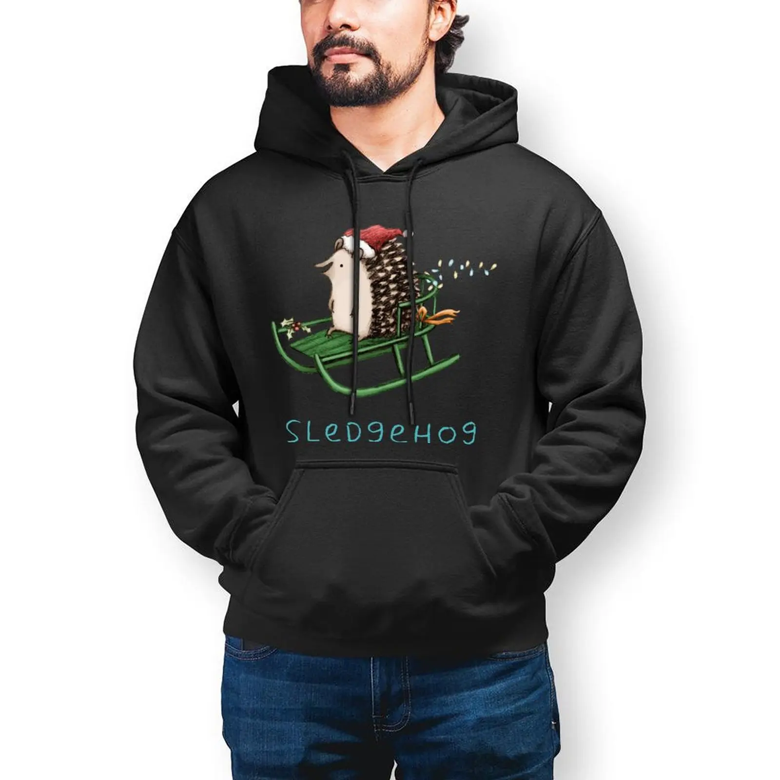 

Толстовка с капюшоном «Ежик» из 100% хлопка, теплые толстовки, популярный длинный свободный пуловер, Толстовка для мужчин XXX