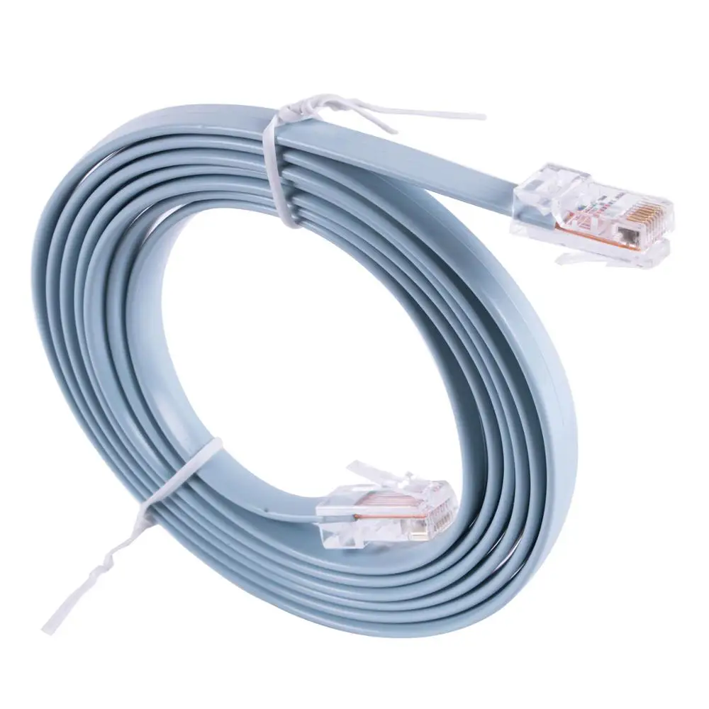 Консольный роутер RJ45 кабель синий плоский 8P8C штекер передачи данных 6