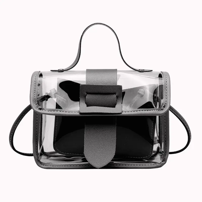 Весна лето 2020 модная женская прозрачная квадратная сумка на лямках крутая ПВХ