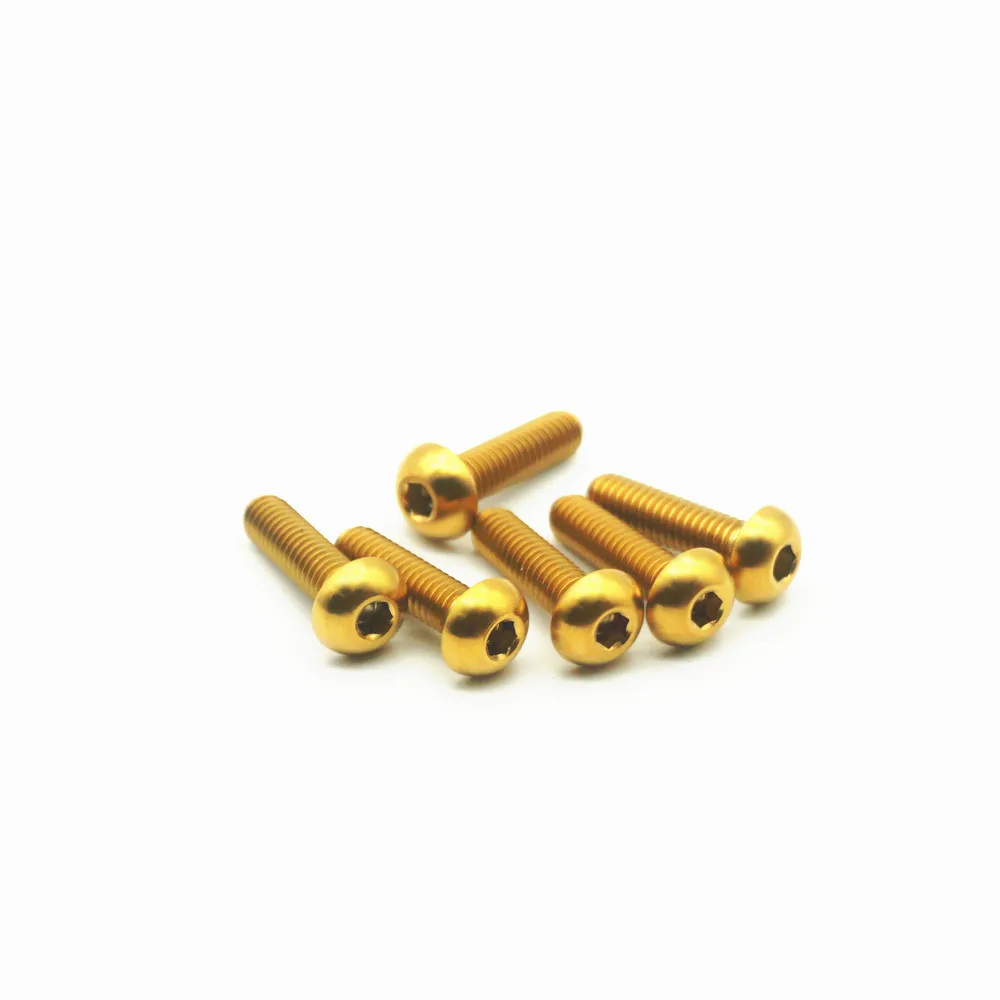 Полукруговые винты M2.5 x 6 8 10 с шестигранной головкой из золотого титанового