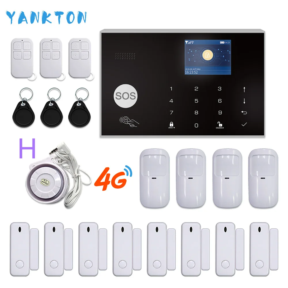 YK-002-4G-G30-H Tuya 433 МГц беспроводной Wi-Fi 4G& 3g домашняя система охранной сигнализации 11 языков охранная сигнализация хост приложение пульт дистанционного управления для Android и IOS - Цвет: YK-002-4G-G30-H