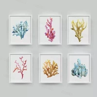 wall art coral poster coastal beach nautical art watercolor picture home wall decoration posters canvas painting