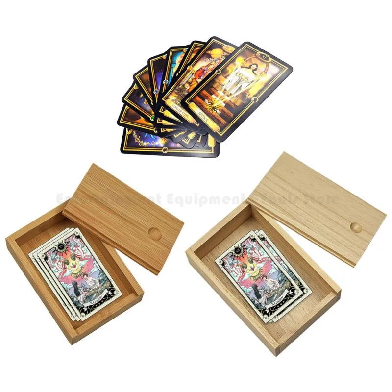 

Bamboo Cards Storage Box Desktop Wooden Poker Playing Card Box Case for Tarots Playing Games Table Board Deck Game