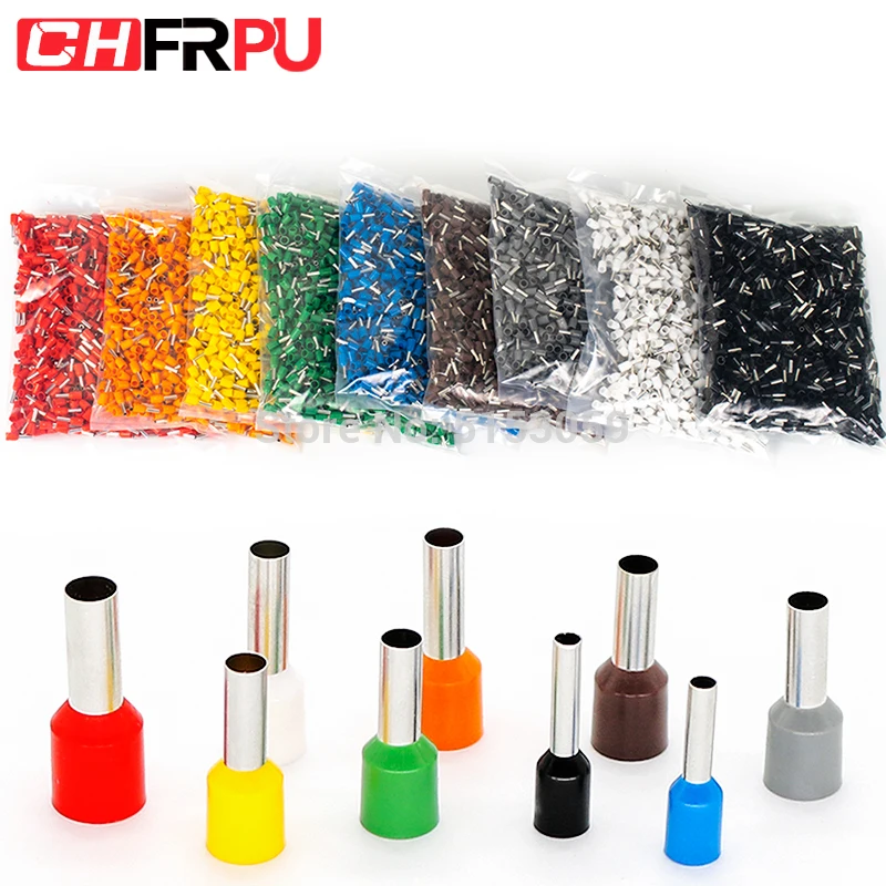 

1000pcs Insulated Copper Crimp Terminator cold pressed insulated termina VE0508 VE7508 VE1008 VE1508 VE2508 VE4009