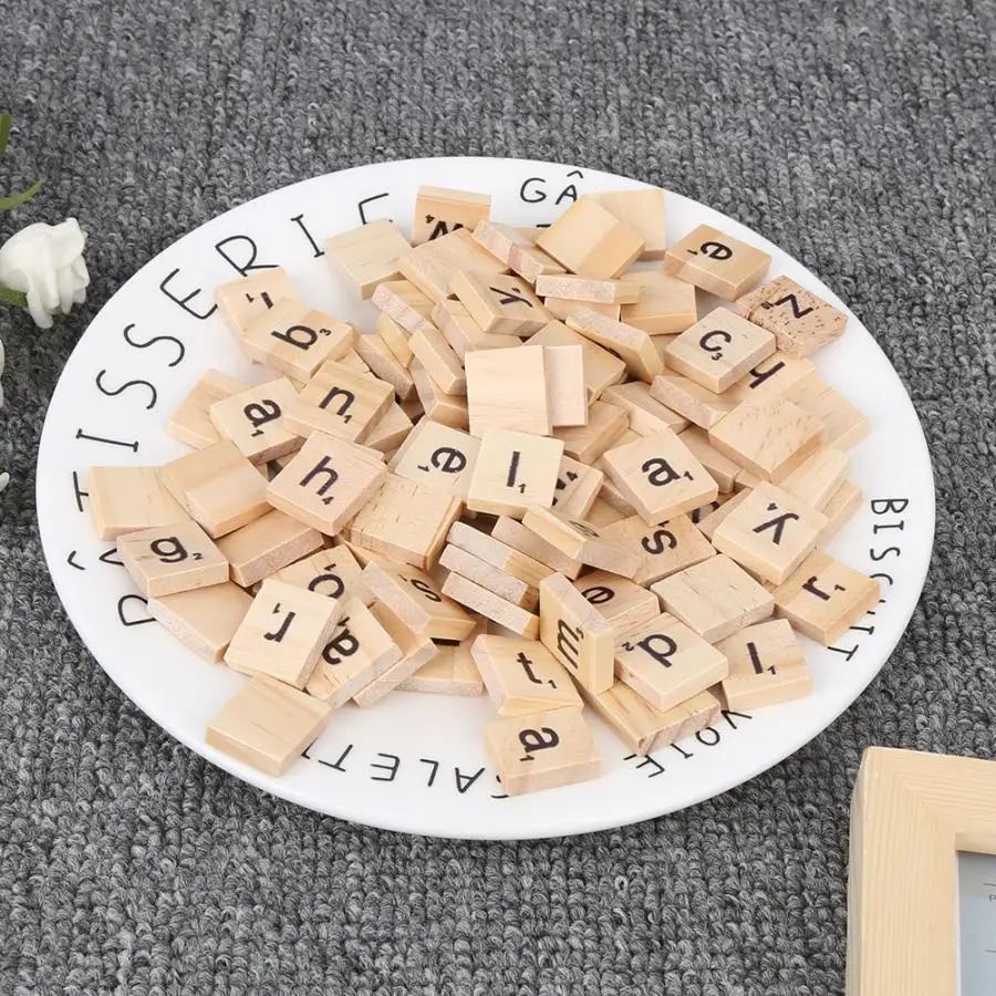 Набор из 2 предметов с буквами деревянные плитки головоломки блоки поделки