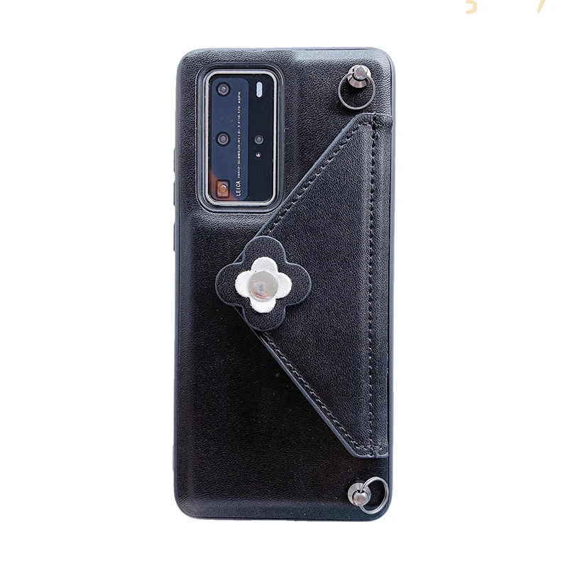 

Phone Case For Huawei P40 P30 Mate 30 Nova 4 5 Pro Aslant Bag Card Pocket Leather Back Cover Wallet Flip Screen Full Shell