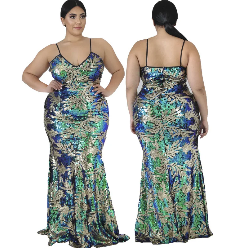 Женское платье на тонких бретельках Повседневное большого размера с треугольным