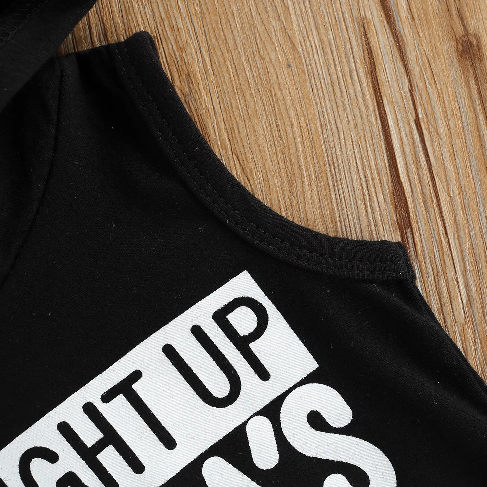 Newborn Baby Boys Fashion Sleeveless Letter Print Hoodie Stylish Tops For Kids Boys Baby Clothes Children's Clothes Short Sleeve