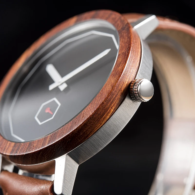 Часы relogio masculino BOBO BIRD Wood мужские металлические деревянные часы японские