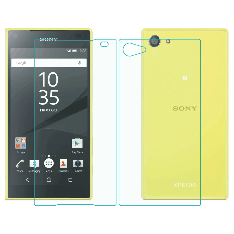 Переднее и заднее закаленное стекло для Sony Xperia M4 Z1 Z3 Z5 Compact Mini Plus Защитная пленка