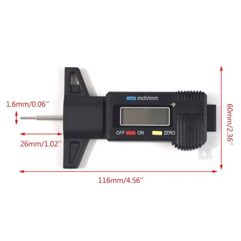 Измеритель глубины протектора автомобильных шин цифровой ЖК-дисплей |