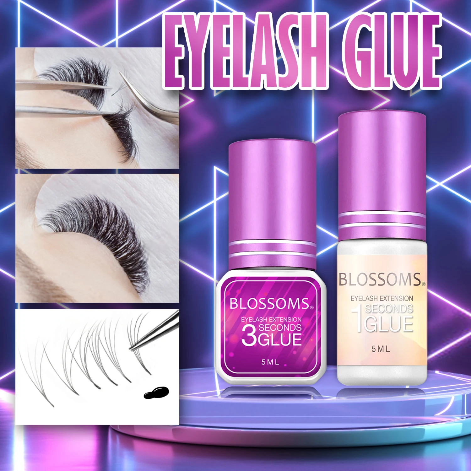 

WONSIS 5ml 1-3 Second Fast Drying Eyelashes Adhesive Professional Black Lash Glue Colle Extension De Cil Makeup Tool