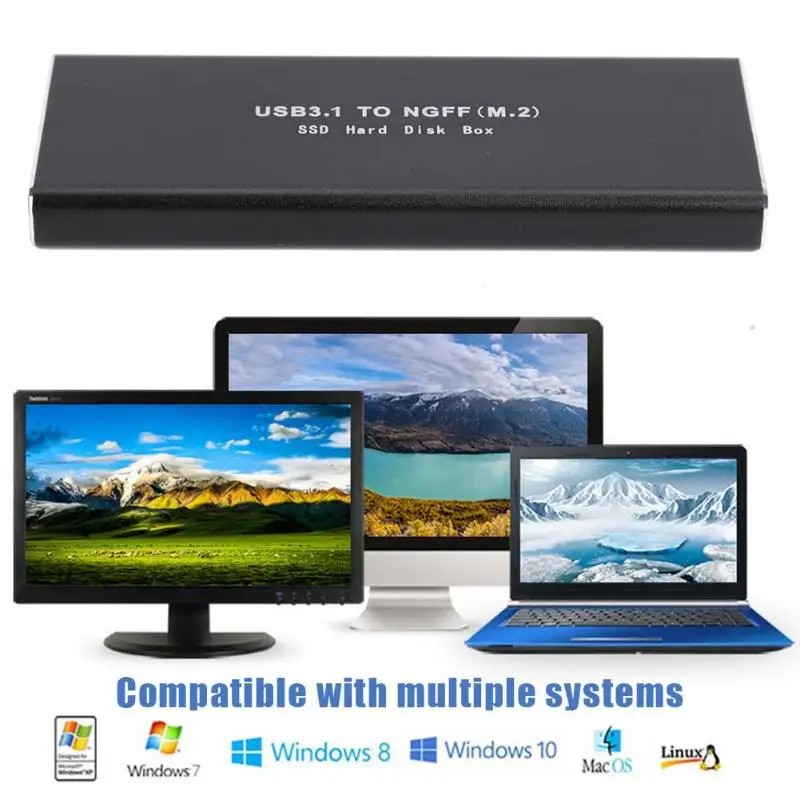 TYPE-C 6 ГБ/сек. 8T твердотельный диск USB3.0 к M.2 NGFF SSD корпус алюминиевый сплав