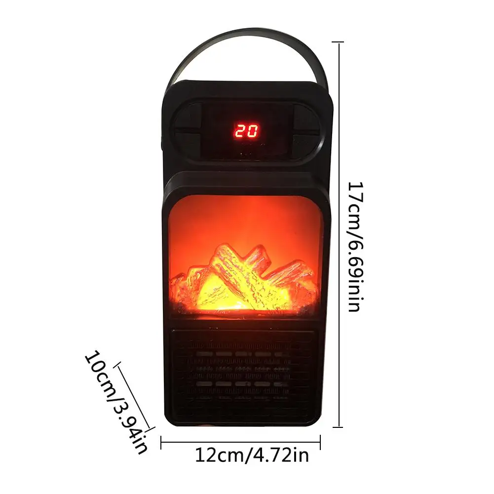 

Portable Mini Space Heater Electric Wall Heater Air Warmer Flame Heater Adjustable Thermostat for Indoor Home Office Dormitory