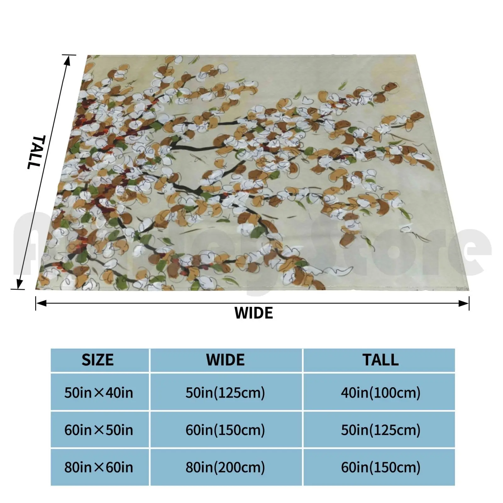 Одеяло сумасшедшее дерево Весна 2450 цветы искусство Jamiemorathart Jamie Morath